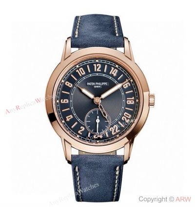 TW Factory Patek Philippe Complications Calatrava Travel Time Automatic Blue Dial Men's Watches